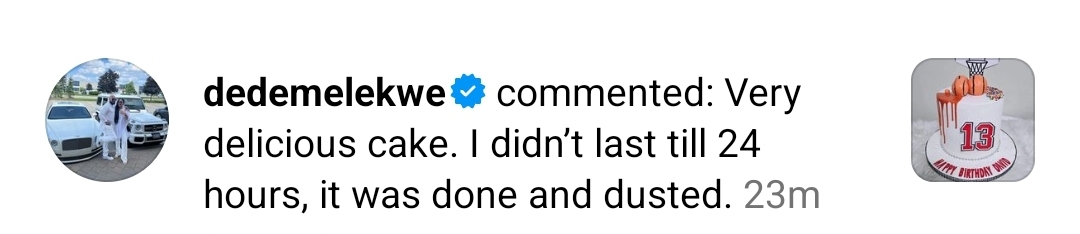 Client feedback via Instagram